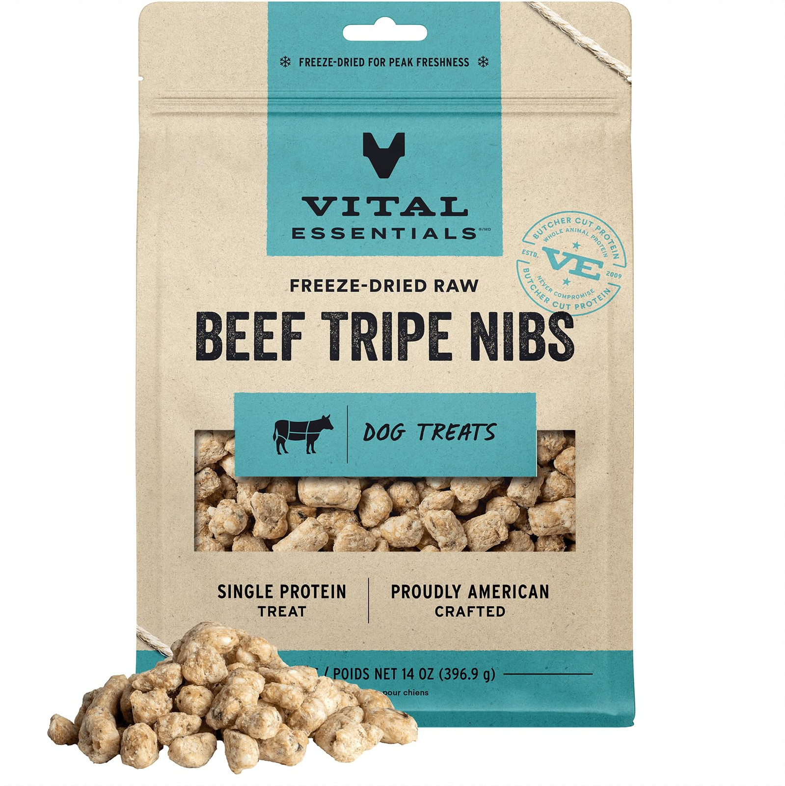 Vital Essentials Freeze Dried Beef Tripe Dog Treats Ultra Premium High Protein