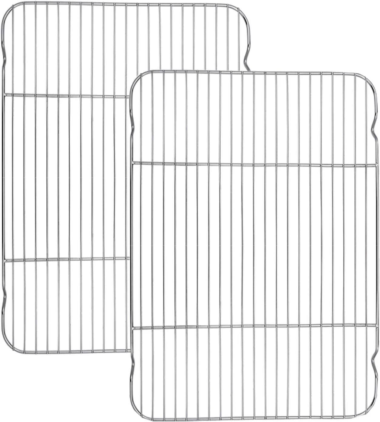 Baking Cooling Rack Set of 2, E-Far 16.5"X11.5" Stainless Steel Metal Roasting C