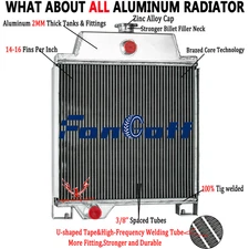 For John Deere JD300 JD301 920 820 1020 1120 AT20797 3 Core Aluminum Radiator US