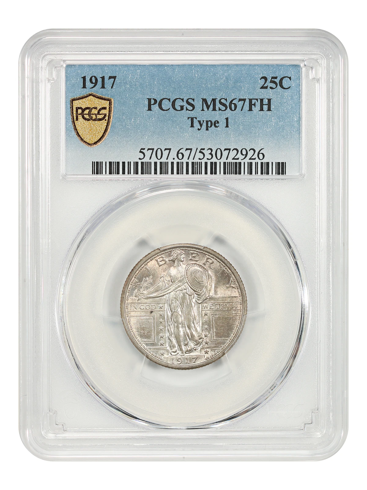 1917 25C PCGS MS67FH (Type 1) - Standing Liberty Quarter