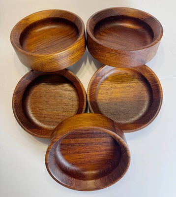 #ad Vintage Dansk International Designs Ltd. Teak Wood Bowls Set of 5 MCM 5.5quot; $65.95