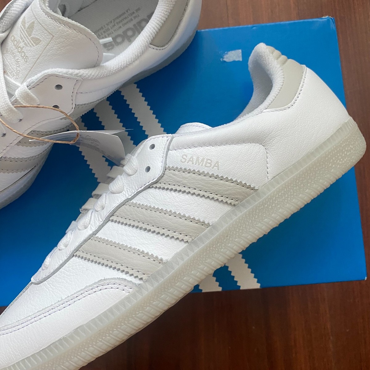 Size 9.5 - adidas Samba OG White Grey for sale online | eBay