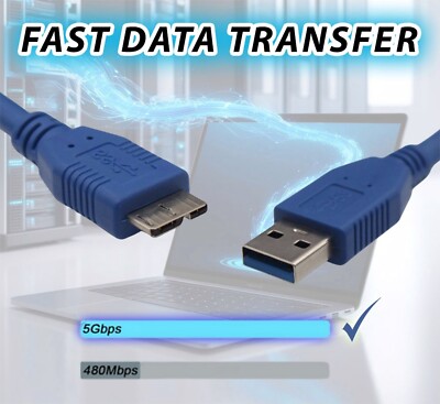 USB 3.0 Typ A Stecker auf Micro B USB Kabel Leitung HDD Festplatte 1,5 Meter blau