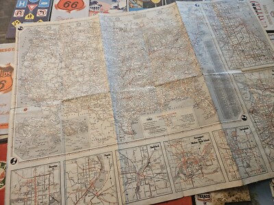 Lot of 21 Vintage Gas Station Road Maps Texaco Shell Standard
