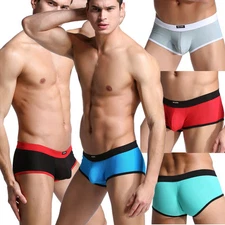 Men's Sexy Boxer Briefs Low Rise Trunks Underwear Shorts Brief Pants Underpants