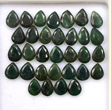 Natural Emerald Pear Cut Upto 5x4 mm Lot 32 Pcs 9.66 Cts Green Loose Gemstones