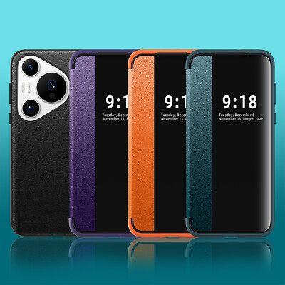 For Huawei Pura 70 Pro+ Luxury Flip Leather Smart View Wallet Slim Case Cover