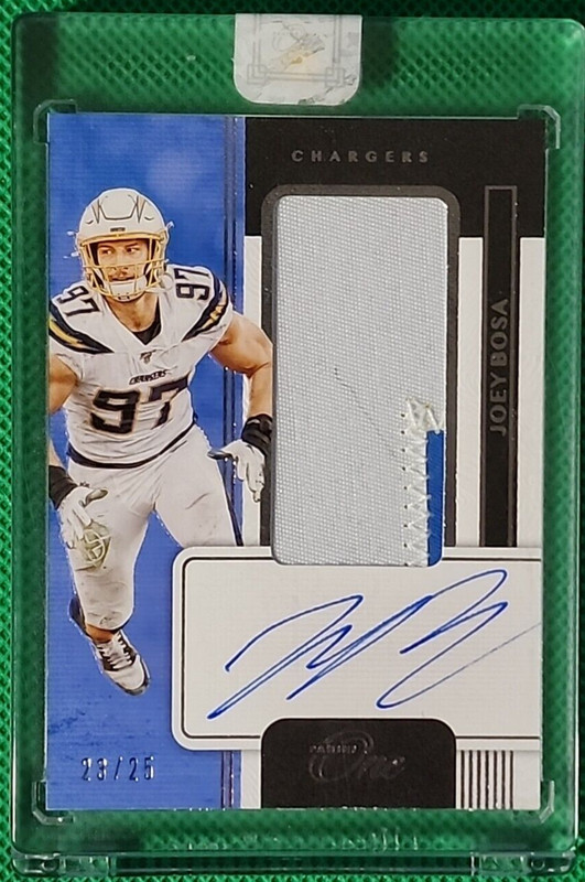 Joey Bosa /25 2020 Panini One On Card Auto Patch Bronze Chargers SSP