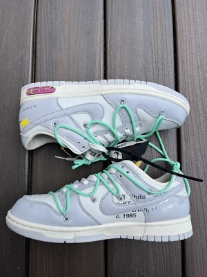 Nike Dunk Low Off-White “Lot 4 of 50” White Grey DM1602-114 Size 8