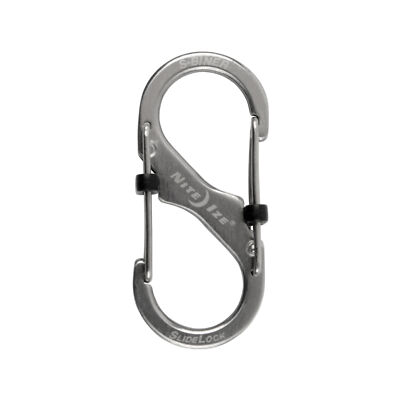 NITE IZE S-Biner Slidelock Doppelkarabiner Edelstahl Gr. 2, silber