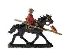 Vintage World War II German Parade Lead Soldier On Horseback Semi-Flat WWII TS26