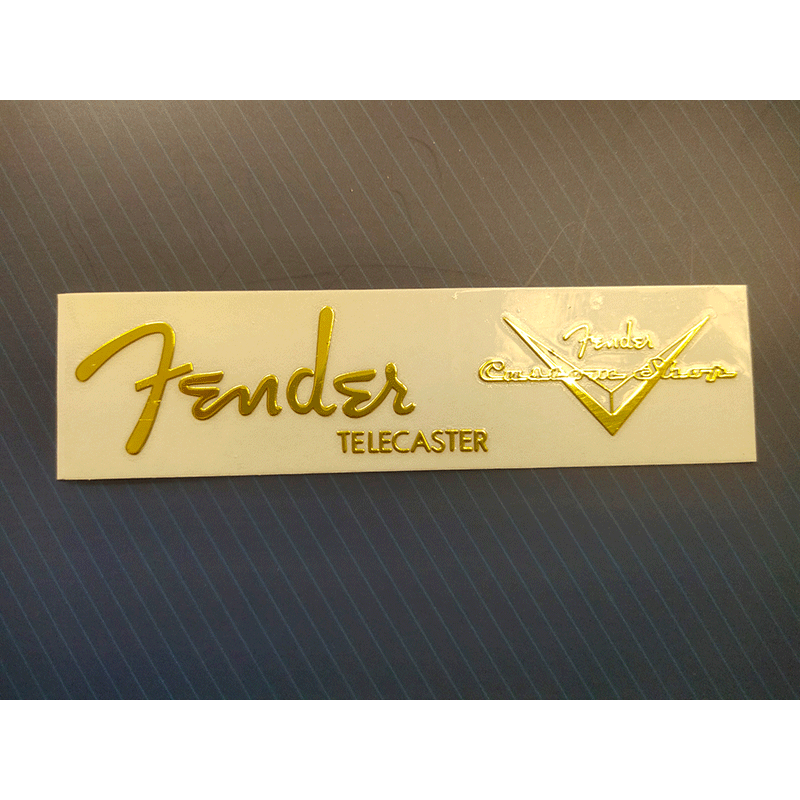 2Pcs FENDER TELECASTER Electric Guitar Headstock SelfAdhesive
