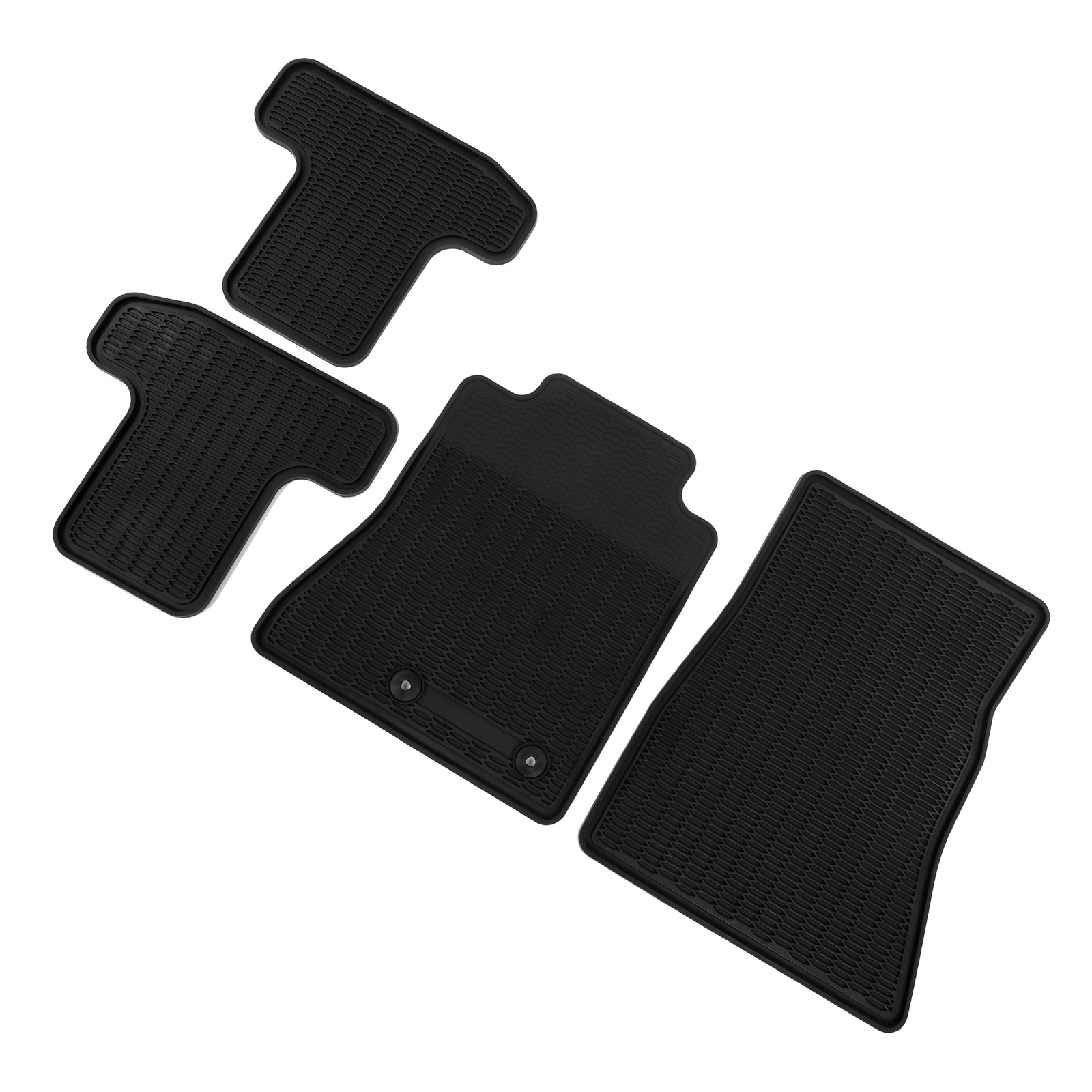 *4Pcs Black Rubber Floor Liners Anti‑Slip Car Floor Mat Accessory Fit
