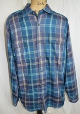 Men s Orvis Classic Collection Long Sleeve Flannel Shirt Size M Plaid Blue
