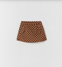 NWT ZARA Girl Retro Pattern Jacquard Skort Shorts Sz 6 Y/116 cm Stretch Knit
