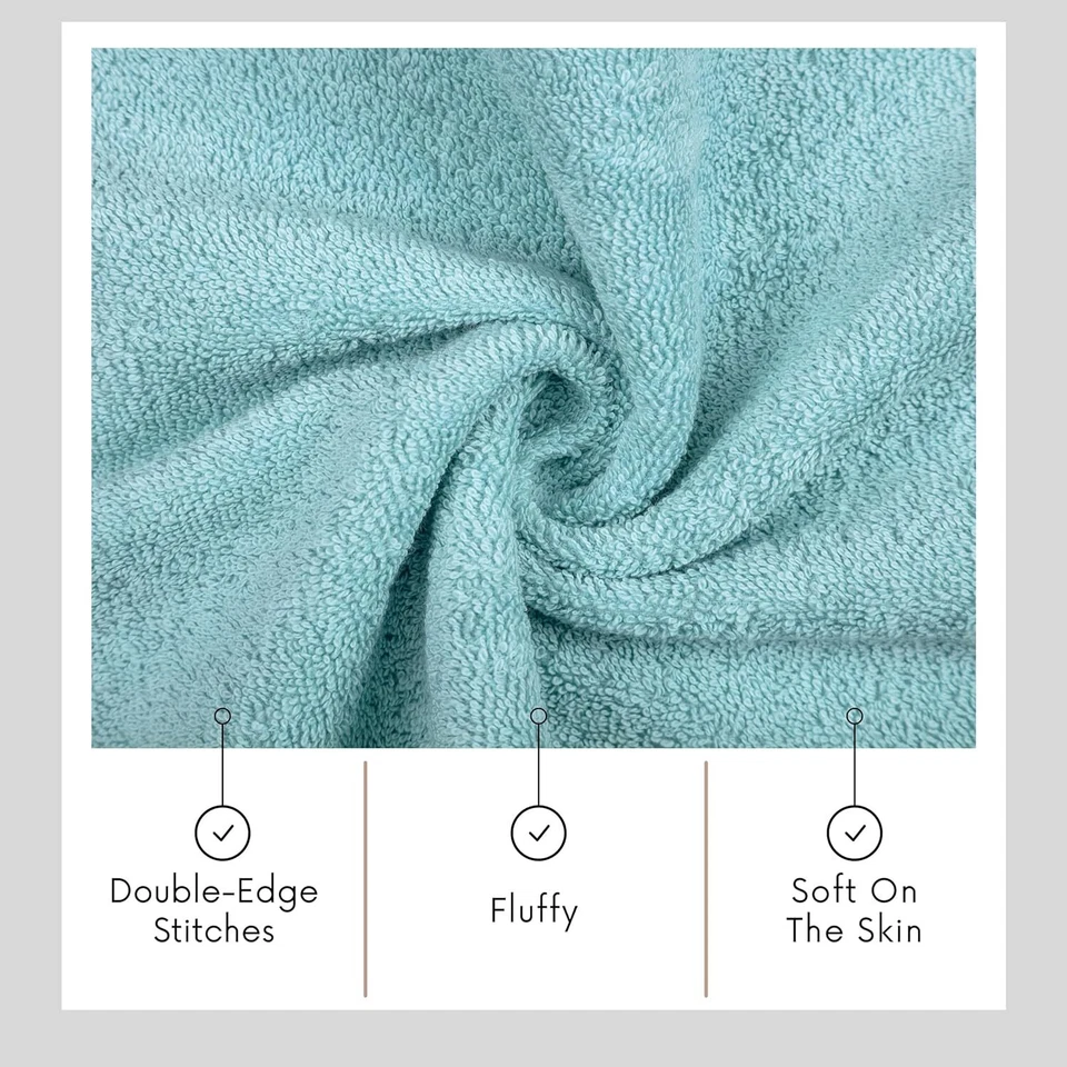 Роскошный турецкий хлопок мочалки комплект мягкий и впитывающий спа качество - набор из 4 - Изображение 4 из 4