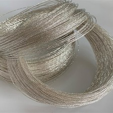 925 Sterling Silver Sparkle Shiny Wires 21 Gauge 0.7mm 3.28 Feet 100cm