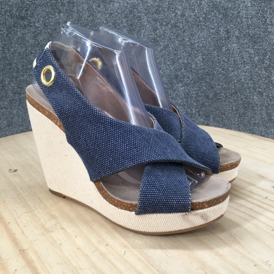 Splendid Heels Womens 9 M Slingback Platform Blue Slip On Wedge Casual Comfort - Image 3 of 4