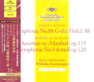 Wilhelm Furtwangler BPO NEW CD(SHM-CD) Haydn No.88 Shumann No.4 Cons. Japan OBI