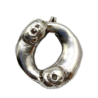 Sterling Silber Fische Anhänger zwei Fische Handarbeit Schmuck