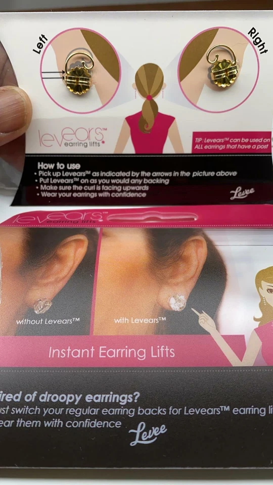 Levears 1 Par Plata Esterlina 2 Pares Acero Inoxidable Pendientes Elevadores Dama Foto 2 de 3