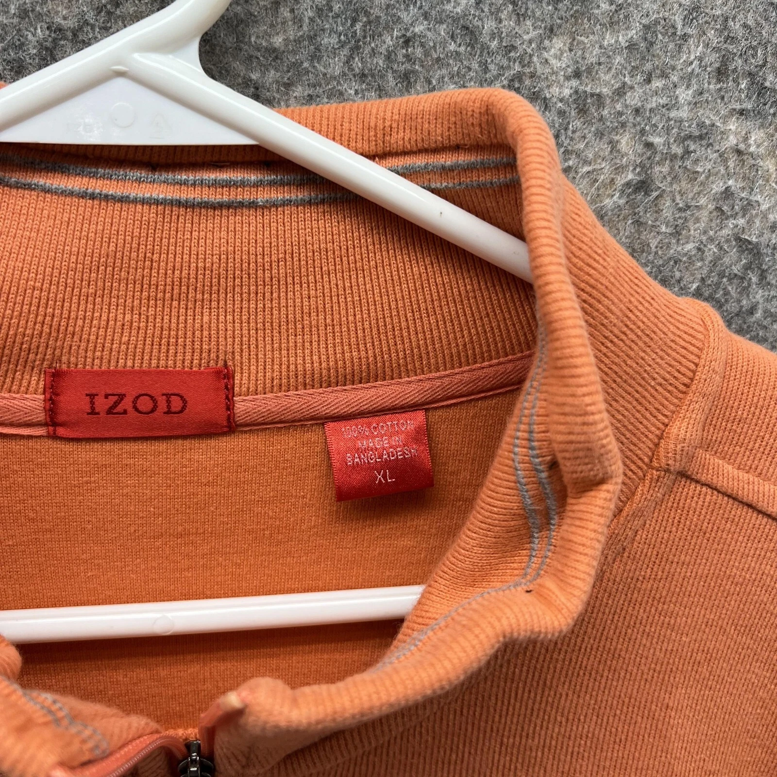 VETEMENTS Felpa Izod Uomo Extra Large Adulto Arancione Pullover 1 4 Cerniera Cotone XL