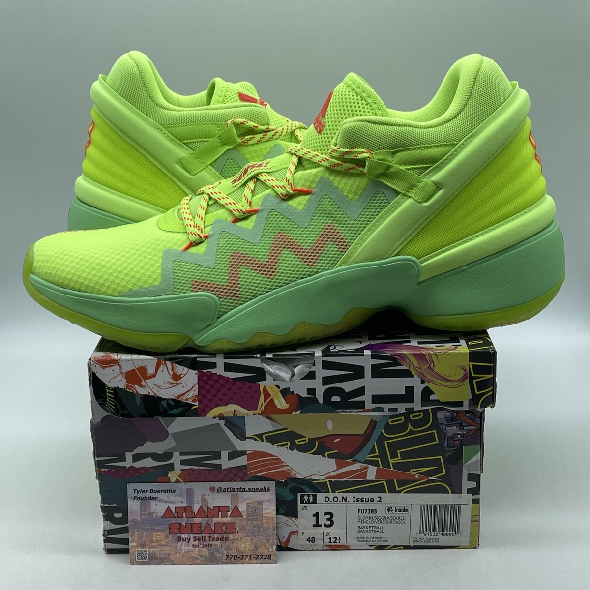 Size 13 - adidas Marvel x D.O.N. Issue #2 Glow Mint Yellow