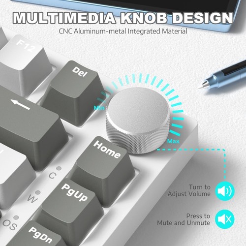 AJAZZ AK820 Type-C Wired Mechanical Gaming Keyboard with Knob Hot Swappable - Picture 3 of 30