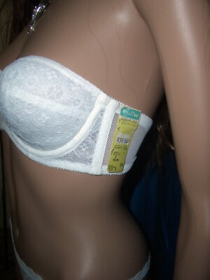RAR Vintage Pin Up Büstenhalter trägerloser BH von Bali 80 A weiß neu ++  (m38)