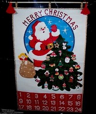 Bucilla SANTA'S TREE  Ornaments Felt Christmas Advent Calendar Kit Ornaments