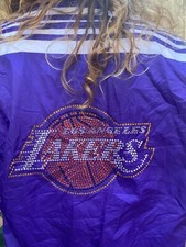 Lakers Vintage Jacket Waterproof craved with rhinestones Size M - Rare piece