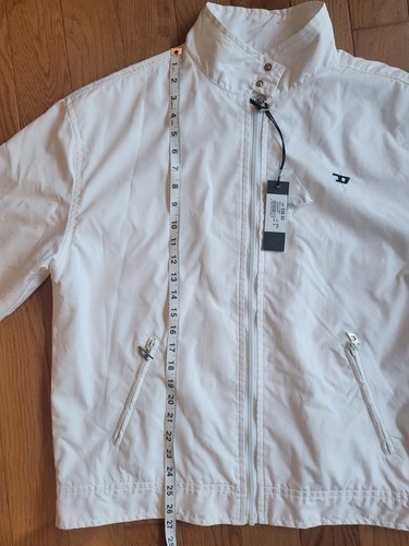 Diesel Mens Jacket White Windbreaker - Picture 7 of 11