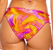 Luli Fama Dreamsicle Full Ruched Bikini Bottom Multicolored Size XS