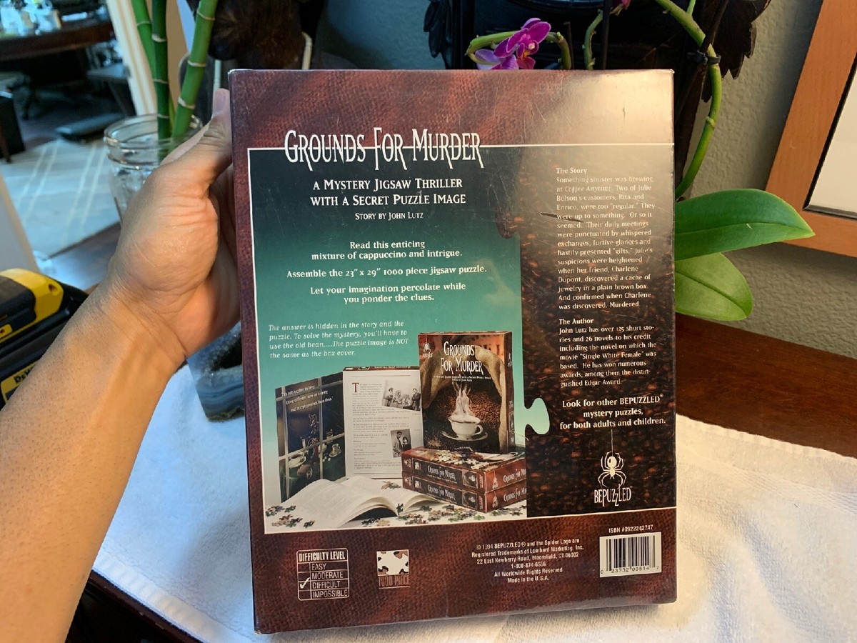 NEW Bepuzzled Grounds For Murder Mystery Jigsaw Puzzle 1000 Pc