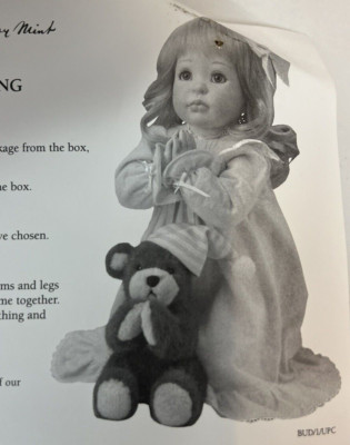 BLESS US ALL by Jeanne Singer  Danbury Mint Praying Porcelain Doll praying
