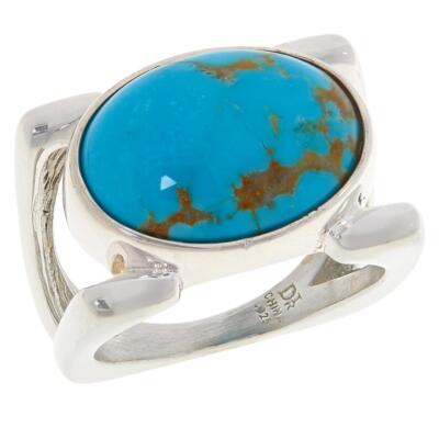 Jay King Sterling Silver Gold Matrix Turquoise Split Shank Ring Size 7