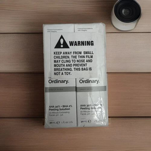 2 X The Ordinary - AHA 30% + BHA 2% Peeling Solution, 30ml/1oz each NEW~.