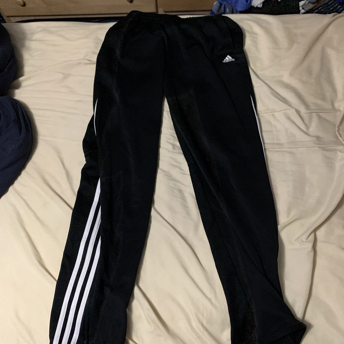 Adidas Tear Away Warm Up Track Pants Youth Boys XL 18-20 Black White Zip  Pockets