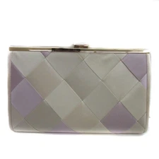 Girl Party Bag Clutch Shoulder Crossbody 2-Way Checkered Chain Pink Used