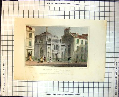 Alte St. George's Chapel York Place Edinburgh mit Haube Damen Kind 396J