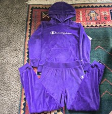 Champion Tracksuit Girls Large Purple Joggers Hoodie