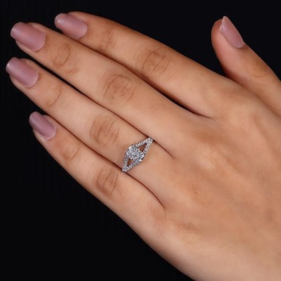 PT950 1,34 ct Diamant Verlobungsring Radiant Lab Grown Platinum E F VVS IGI CVD