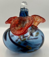 Hand Blown Art Glass, Hummingbird Feeder Studio Glass Garden Decor