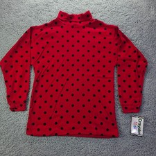 Vintage Crayola Kids Red Polka Dot Turtleneck Shirt XL Made in USA NWT