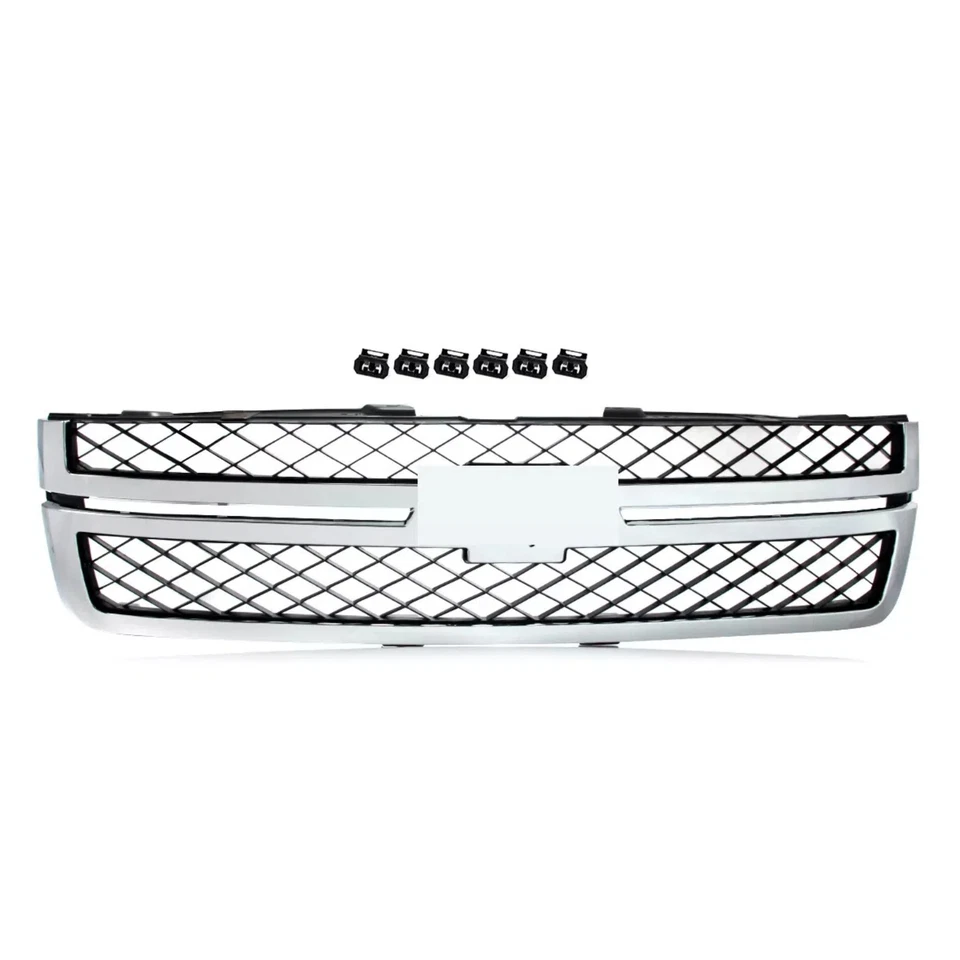 Front Grille Assembly Chrome For 2011-2014 Chevrolet Silverado 2500 3500 HD - Изображение 2 из 4