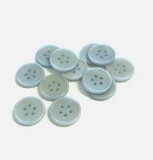 24 Buttons Light Pale Blue Plastic 5-Hole Sew Through Sewing 15 mm #BL1