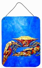 Caroline's Treasures Blue Crab on Blue Sign Wall or Door Hanging Print