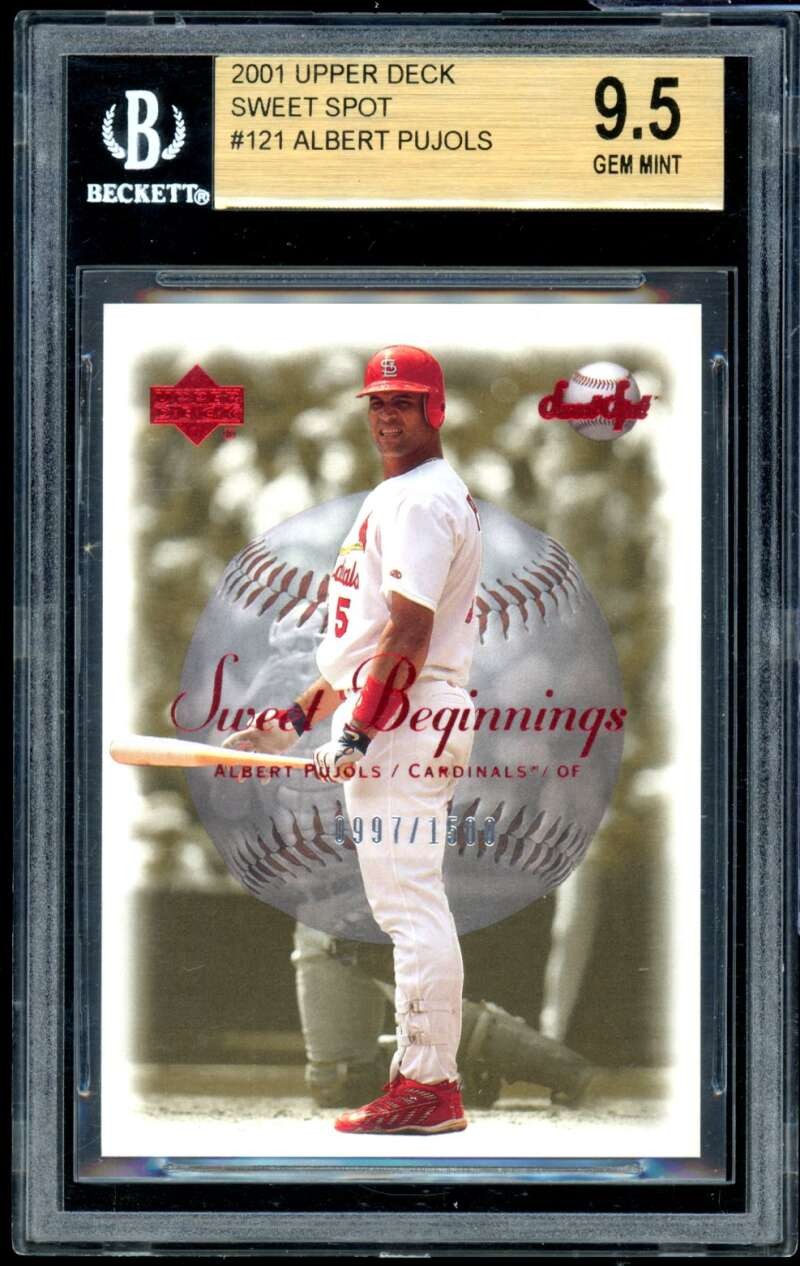 Albert Pujols Rookie Card 2001 Upper Deck Sweet Spot (997/1500) #121 BGS 9.5