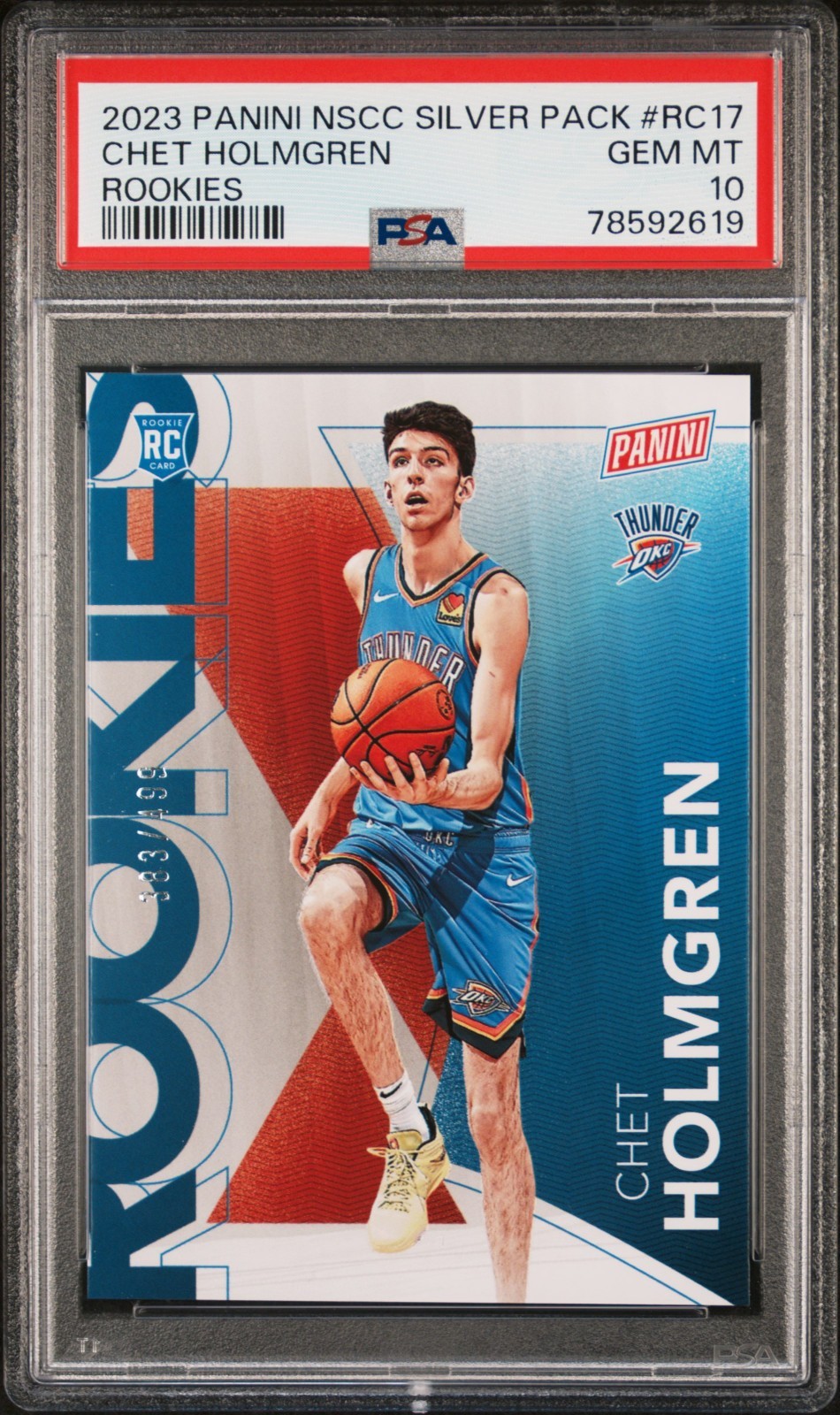 2023 Panini NSCC Silver Pack Chet Holmgren Rookies /499 PSA 10