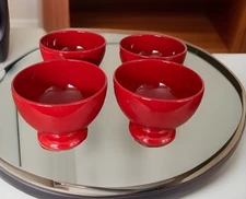 Noble Excellence Germany 4 Candy Apple Red Pedestal Rice Dessert Bowls